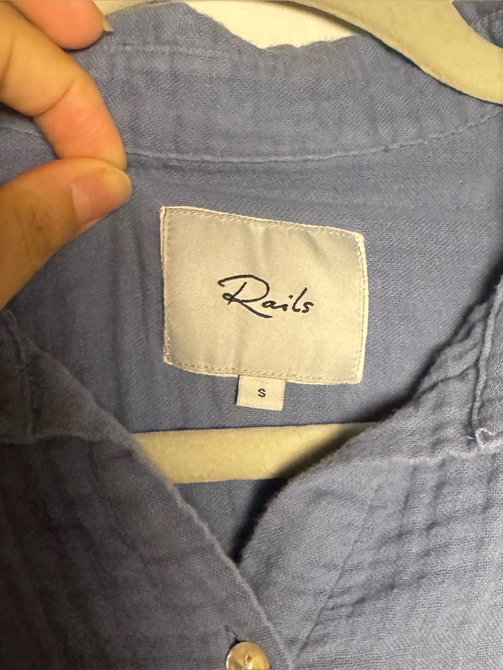 Rails True Blue Ellis Cotton Button Down Shirt Women’s Small Business Casual - Picture 4 of 14